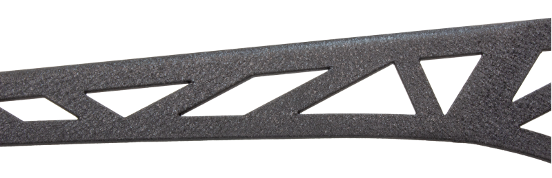 Fishbone Offroad 2018+ Jeep Wrangler JL Windshield Light Bracket close-up, durable steel construction and textured finish.