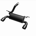 MagnaFlow 2018+ Jeep Wrangler 3.6L Dual Black Tip Axle-Back Exhaust, perfect for offroad performance upgrades.