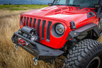 DV8 Offroad 18+ Jeep JL/Gladiator TJ / 7in Headlights Adapter Kit on red Jeep