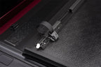 BAK 19-20 Dodge Ram (New Body Style w/o Ram Box) 5ft 7in Bed BAKFlip FiberMax hinge and latch system detail.