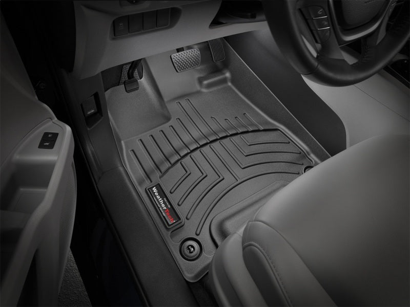WeatherTech 16+ Honda Pilot LX/EX/EL-L/Touring Front FloorLiner - Black in vehicle interior