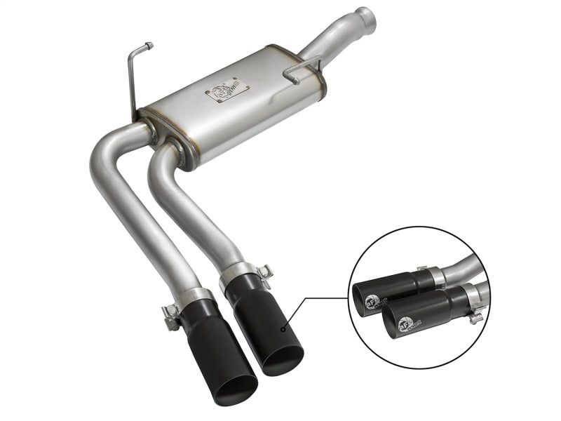 aFe Rebel Series CB Middle-Side Exit SS Exhaust w/ Black Tips 09-16 GM Silverado/Sierra V6/V8 Secondary image