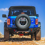 ARB 2021 Ford Bronco Rear Bumper Wide Body (Fit Kit NOT Included) on a blue Bronco with offroad tires