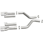 MagnaFlow Axle-Back, SS, 3in, Quad Split Rear 3.5 Tips 2015 Dodge Challenger incl SRT Hellcat exhaust system parts