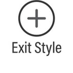 Icon indicating exit style option with plus symbol.