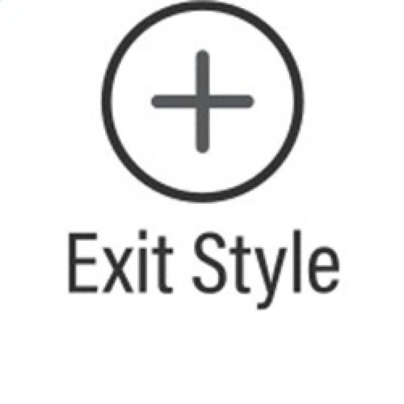 Icon indicating exit style option with plus symbol.