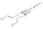 Borla 05-10+ Charger / Magnum / 300C R/T 5.7L Aggressive Catback Exhaust parts with dual pipes and chrome tips.