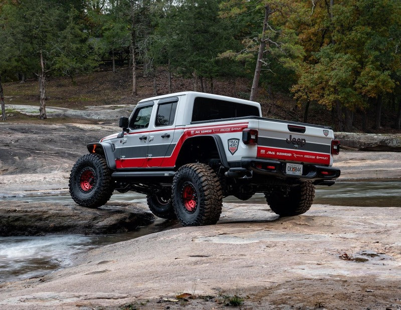 Bushwacker 2020 Jeep Gladiator Launch Edition Flat Style Flares 4pc - Black on off-road terrain