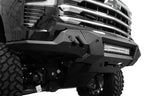 Addictive Desert Designs2022+ Chevrolet Silverado 1500 Black Label Front Bumper with LED light bar for offroad use.