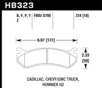 Hawk Chevy / GMC Truck / Hummer LTS Street Rear Brake Pads diagram