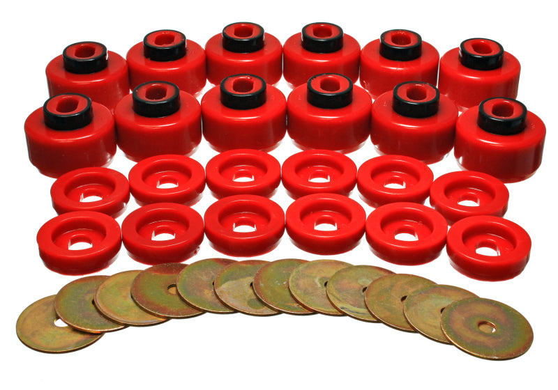 Energy Suspension Body Mount Set - Red for offroad performance upgrades Main image