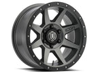 ICON Rebound 17x8.5 5x5 -6mm Offset 4.5in BS 71.5mm Bore Titanium Wheel for trucks and SUVs