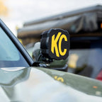 KC HiLiTES 2022+ Toyota Tundra / 2023+ Toyota Sequoia Ditch Mount Light Bracket Set attached to a vehicle.