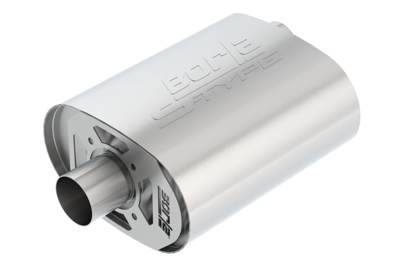 Borla CrateMuffler Ford Coyote 5.0L S-Type 2.5in Offset/Center 12inx6inx10.34in Muffler for offroad performance upgrades.