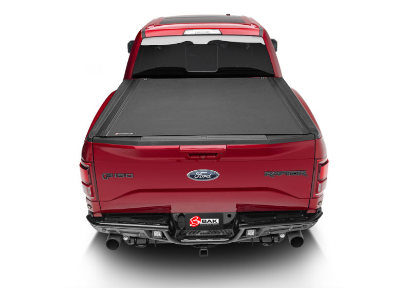 BAK 17-21 Honda Ridgeline Revolver X4s 5.4ft Bed Cover on a red Ford F150