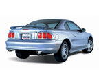 Borla 94-95 Mustang GT/Cobra V8 5.0L SS Catback Exhaust installed on a silver Mustang GT.