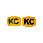 KC HiLiTES Retro 5in x 7in Rectangular Yellow Vinyl Light Cover w/ Black KC Logo (Pair) for offroad lighting