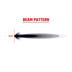 Beam pattern illustration for Rigid Industries 360-Series 6in LED Off-Road Spot Beam - RGBW (Pair) showing spot beam focus.
