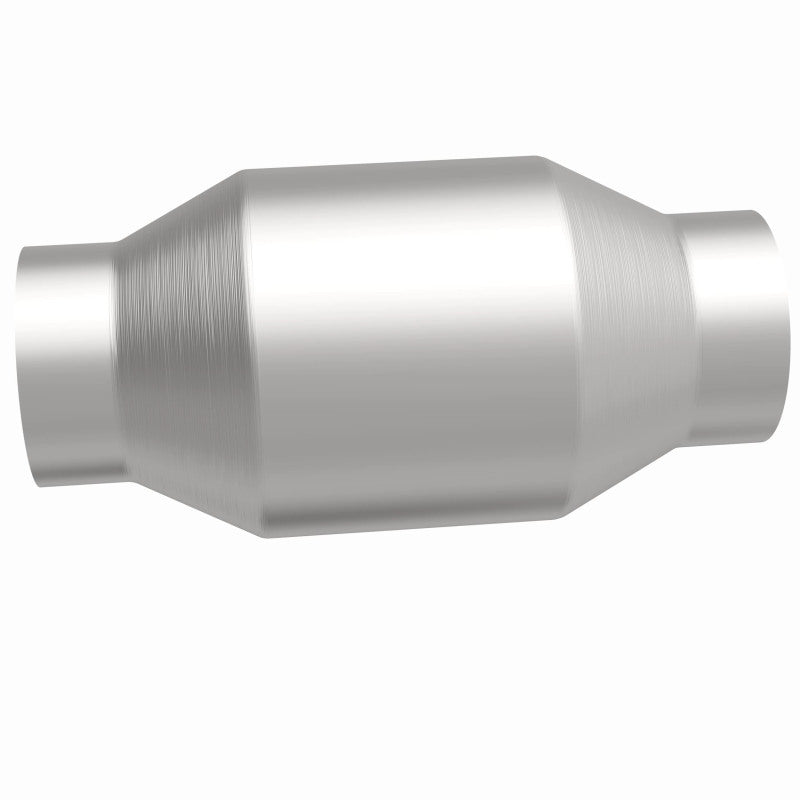 MagnaFlow Conv Univ 2.5in Inlet/Outlet Center/Center Round catalytic converter for off road parts and Jeep Wrangler accessories.