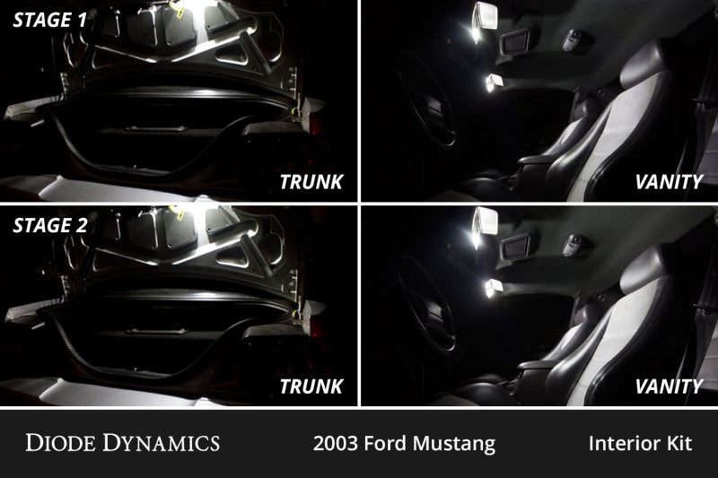 Diode Dynamics 94-04 d Mustang Interior LED Kit Cool White Stage 2 Secondary image