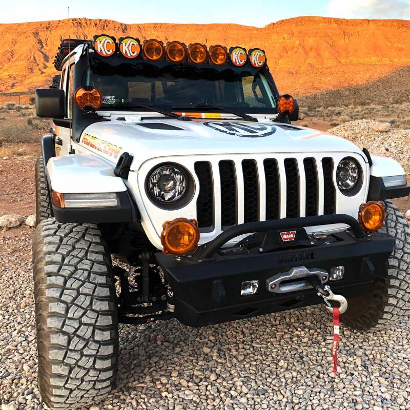 KC HiLiTES 6in. Light Shield for SlimLite LED - Amber on Jeep