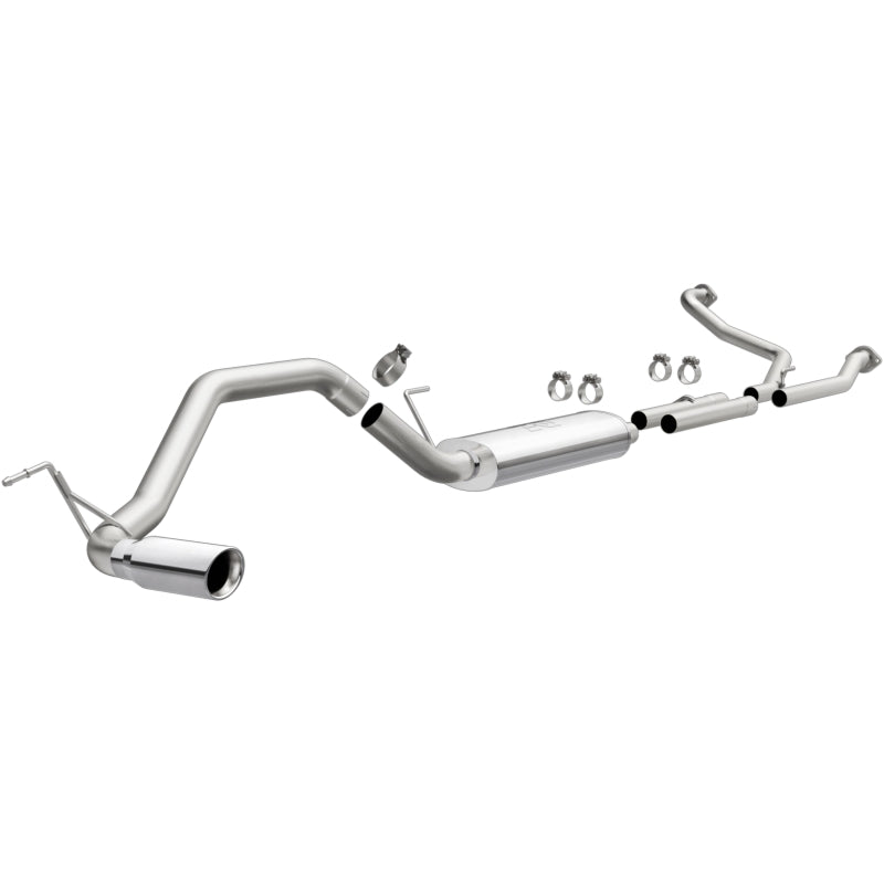 MagnaFlow CatBack 07-15 Nissan Titan V8 LGAS/LFLEX Single MF Polished Stainless Exhaust for offroad performance upgrades.