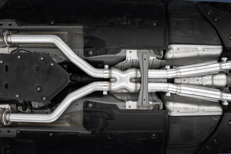 MBRP 17+ Infiniti Q60 3.0L RWD/AWD 3in Cat-Back Dual Split Rear Street Version w/4.5in OD Tips -T304 Secondary image
