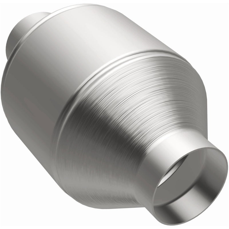 MagnaFlow Conv Univ 2.25in Inlet/Outlet Center/Center Round 3in Body L x 5in W x 8.75in Overall L stainless steel catalytic converter
