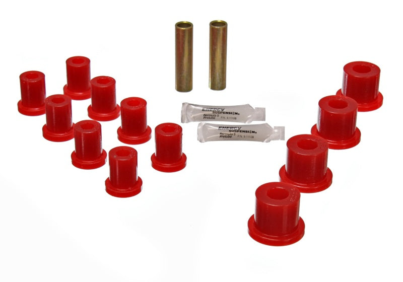 Energy Suspension Jeep Spring Bushing Set - Red for offroad performance upgrades.