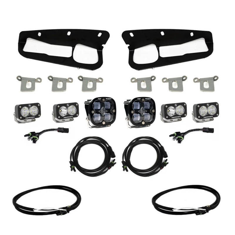 Baja Designs 2021+ Ford Bronco Clear SAE Fog Pocket Kit w/Upfitter for offroad lighting and performance upgrades.