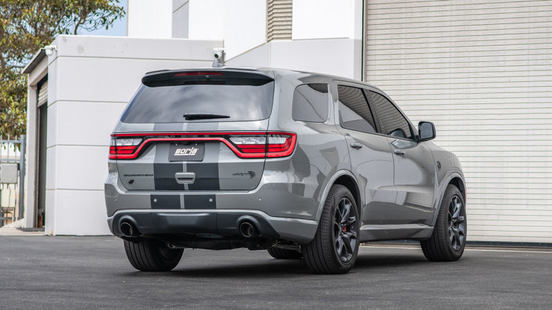 Borla 2021+ Dodge Durango SRT Hellcat 6.2L V8 AWD ATAK Cat-Back Exhaust System - Black Chrome Tips installed on SUV