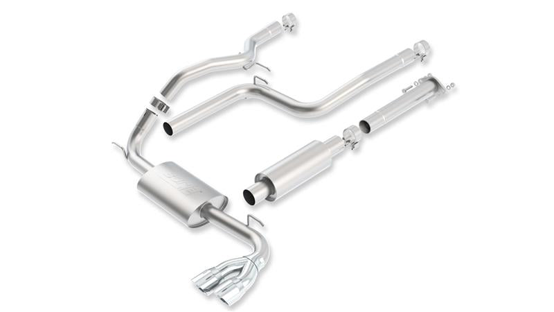 Borla 12-16 Ford Focus SE Hatchback w/o Sport Package 2.0L 4cyl SS Catback Exhaust components in silver finish