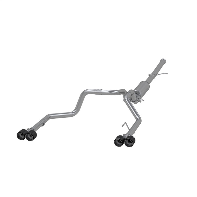 MBRP 19-21 Chevy Silverado 1500 6.2L 2.5in Dual Split Rear Cat Back w/ Quad Carbon Fiber Tips- T304 Secondary image