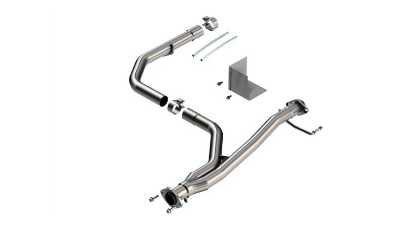 Borla 2021-2022 Toyota Tacoma 3.5L V6 T-304 Stainless Steel Y-Pipe - Brushed parts and installation components