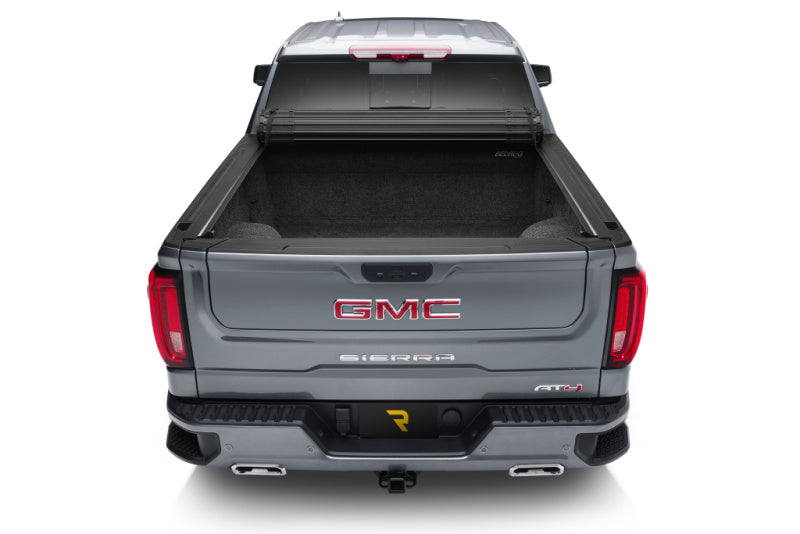 BAK 19-21 Chevy Silverado/GM Sierra Revolver X4s 5.10ft Bed Cover (New Body Style) shown on a grey GMC Sierra pickup