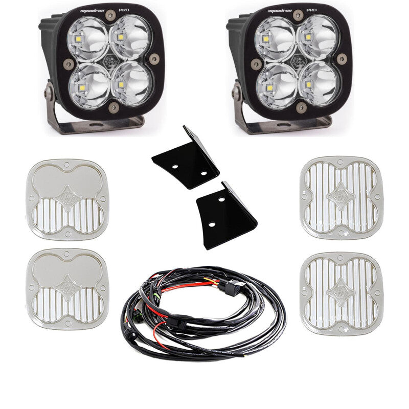 Baja Designs 07-18 Jeep Wrangler JK Squadron Pro Spot A-Pillar Kit LED Light Pods - White Secondary image