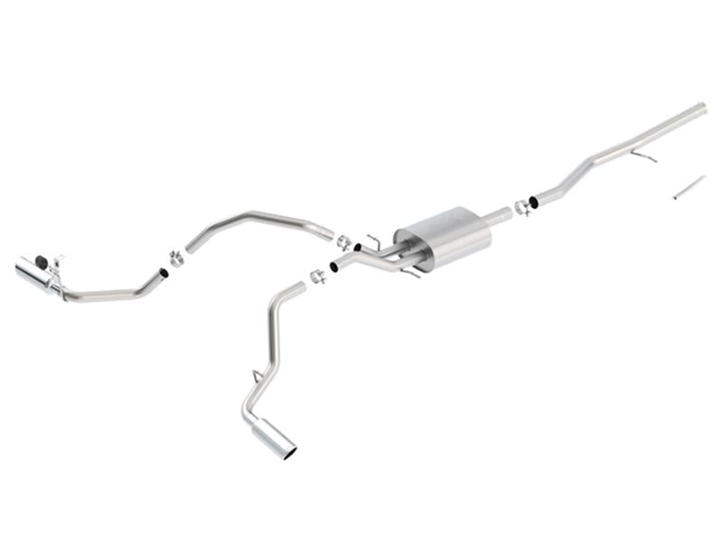 Borla 14 Chev/GMC Silverado/Sierra 1500 CC/SB C/B ATAK 3.5x2.25in Singl Rnd Rlld AnglCt Splt Sd exhaust system components
