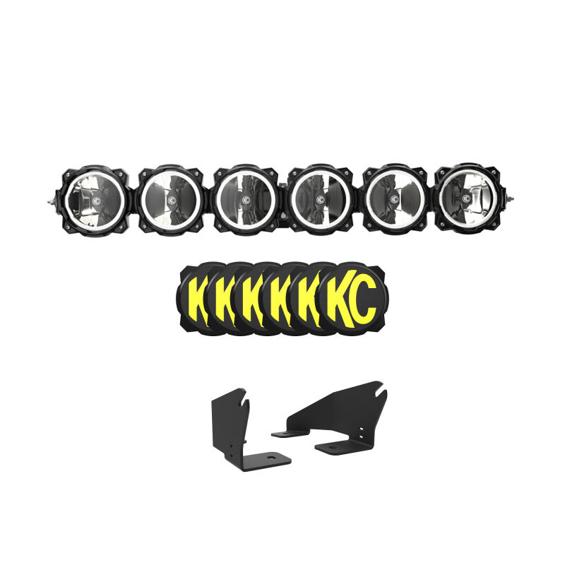 KC HiLiTES 2022+ Polaris RZR Pro XP 39in. Pro6 Gravity LED 6-Light 120w Combo Beam with mounting brackets and stickers Main image