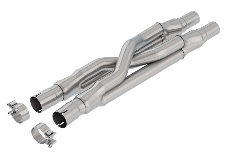 Borla 15-18 Ford Mustang GT 5.0L AT/MT RWD 2.5in Resonator Delete X-Pipe assembly for performance upgrades.
