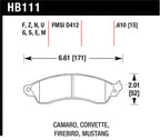Hawk 94-04 Mustang Cobra / 88-95 Corvette 5.7L / 88-92 Camaro w/ Hvy Duty Brakes dimensions diagram