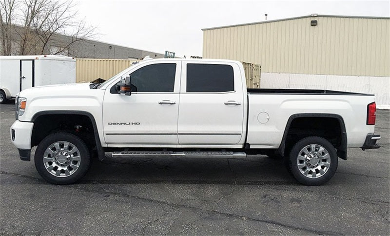 Tuff Country 11-19 Chevy Silverado 2500HD 4x4 & 2wd 3.5in Lift Kit (SX8000 Shocks) installed on a white truck.