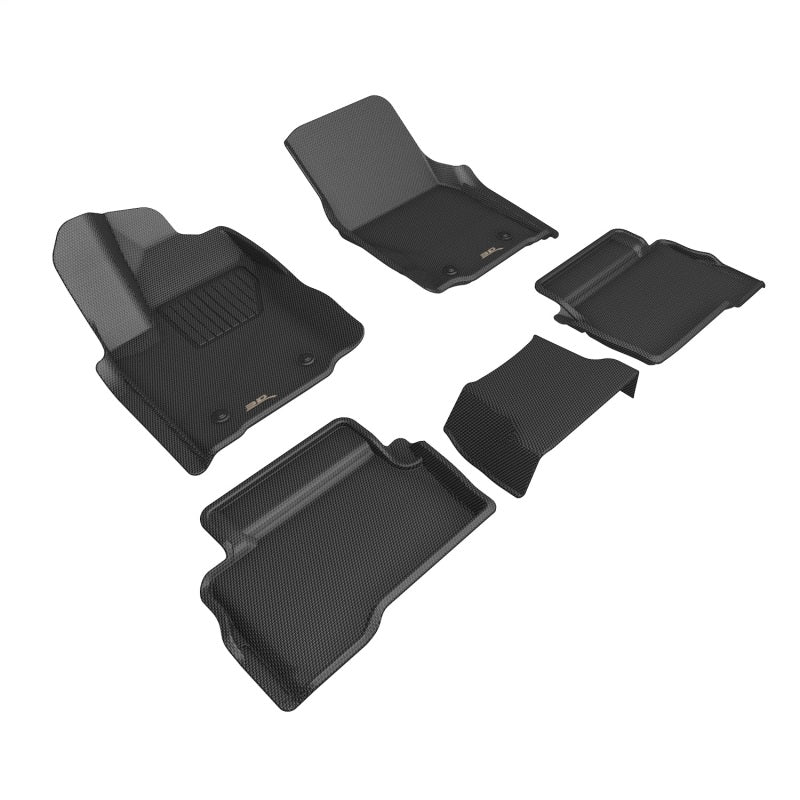 3D MAXpider 24 Toyota Tacoma Double Cab Kagu R1 R2 - Black floor mats for offroad truck accessories