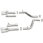 MagnaFlow Axle-Back, SS, 2.5in, Quad Split Rear 3.5in Tip 2015 Dodge Challenger 3.6L V6 exhaust system components
