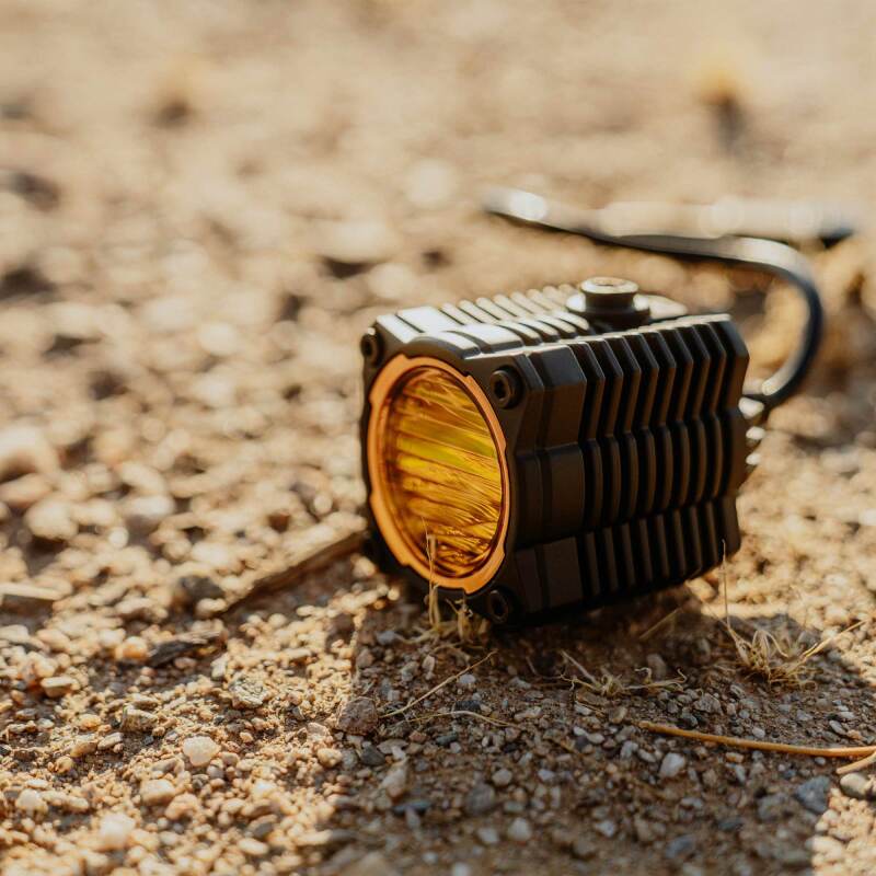 KC HiLiTES FLEX ERA 1 Performance Yellow Spread Beam Lens on dirt