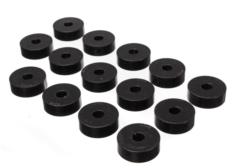 Energy Suspension 55-73 Jeep CJ5/CJ7/CJ8 Scrambler Black Body (Cab) Mount Set for offroad performance upgrades.