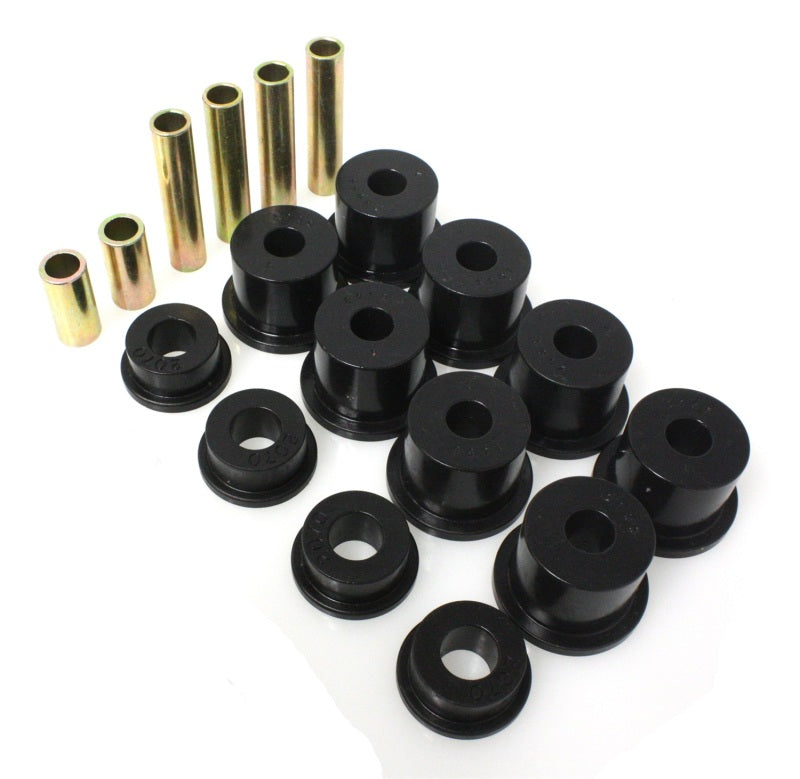 Energy Suspension 80-98 Ford F250/F350 4WD w/ 2 inch ID Black Front Spring Bushing Set components.