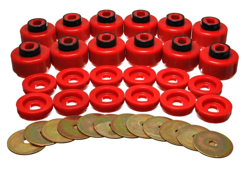 Energy Suspension Body Mount Set - Red for offroad truck upgrades