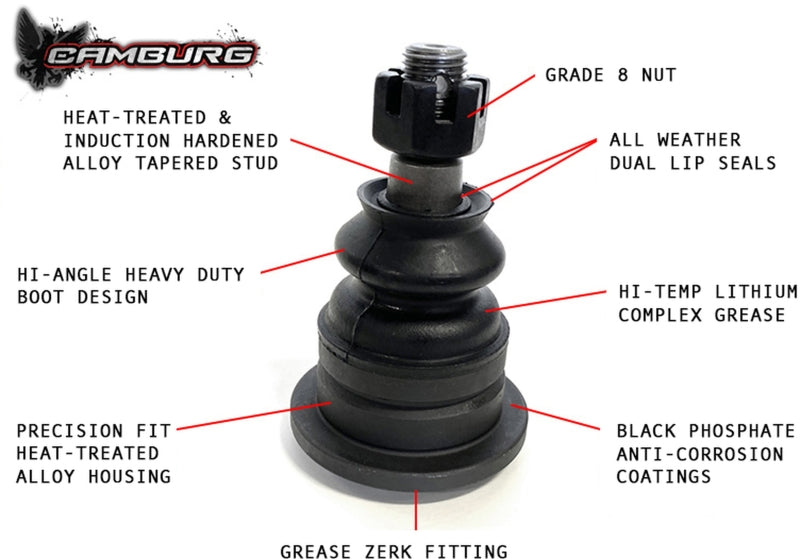 Camburg Toyota Tundra 2WD/4WD 07-21 Performance X-Joint Upper Arms with grease zerk fitting and dual lip seals