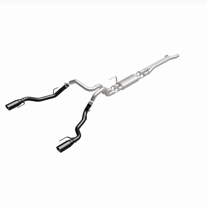 MagnaFlow SYS Cat-Back 2017 Ford F-150 Raptor 3.5L Dual Black Coated 3in Tips exhaust system for offroad performance upgrades.