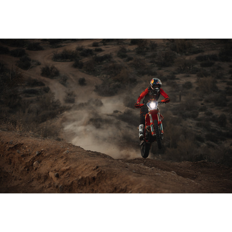 Rigid Industries Adapt XE LED Moto Kit - Black in action on a dirt bike.